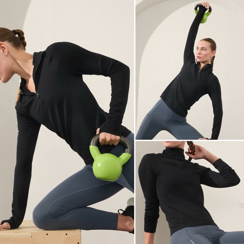 NEW! Athleta Flurry Seamless Half Zip